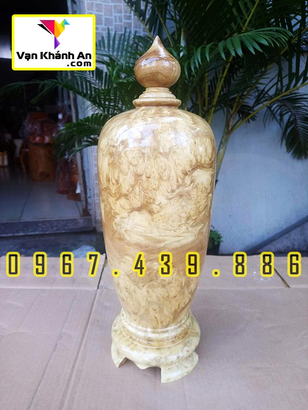 Bình hút tài lộc gỗ nu nghiến