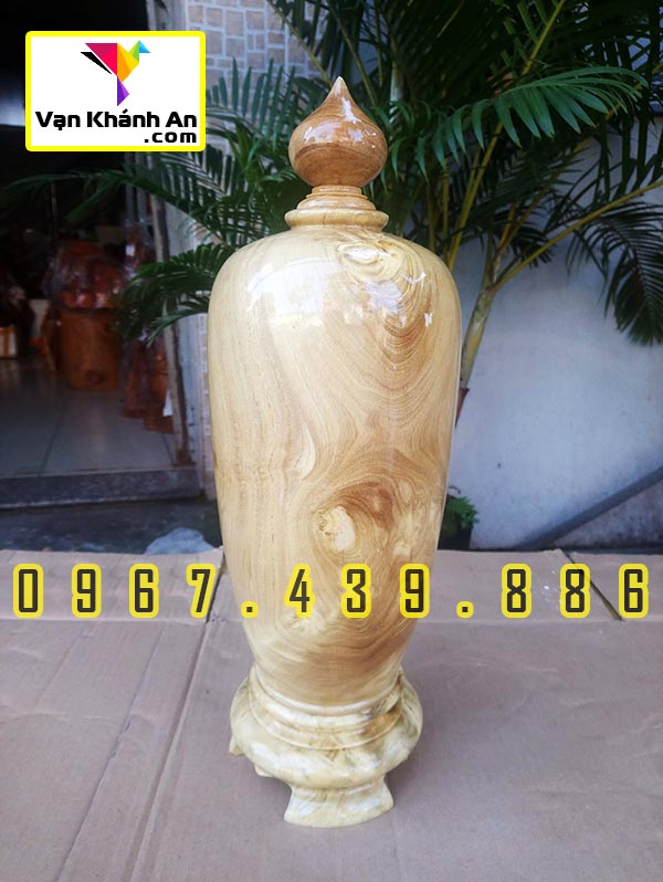 Bình hút tài lộc gỗ nu nghiến