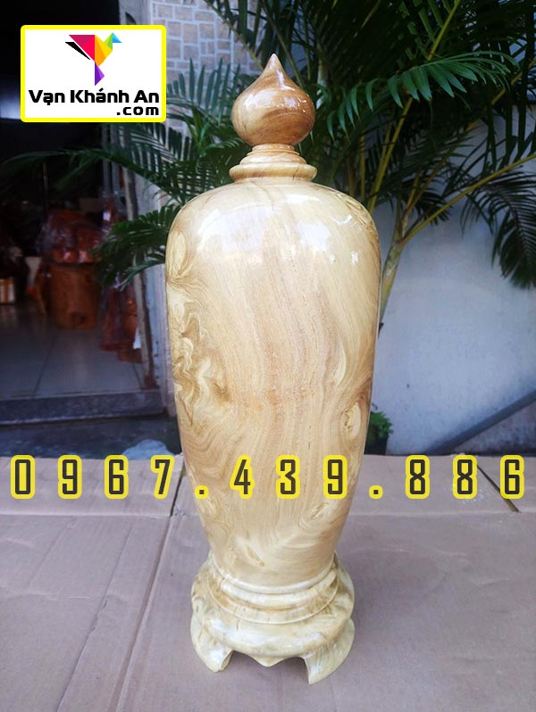 Bình hút tài lộc gỗ nu nghiến