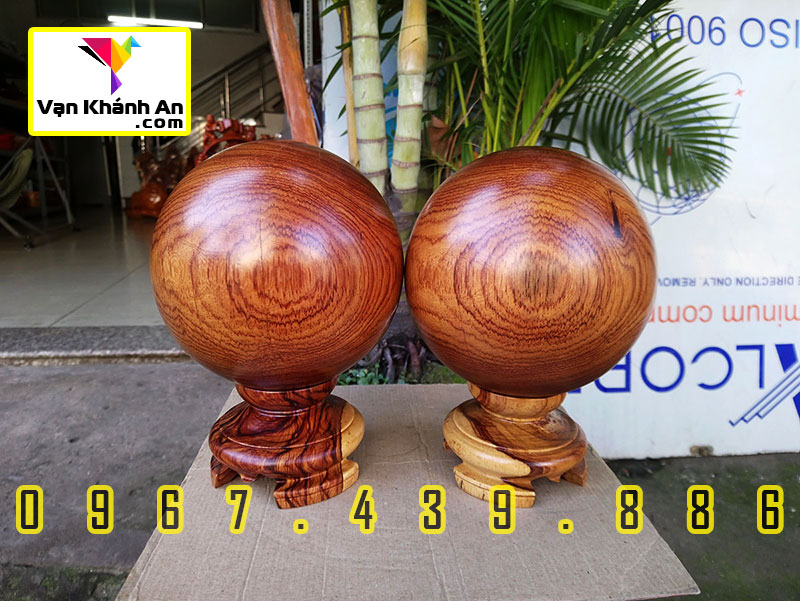 Quả bi cầu phong thủy gỗ cẩm