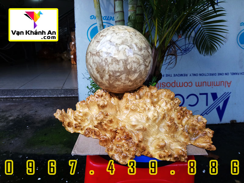 Quả cầu gỗ phong thủy gỗ nu nghiến