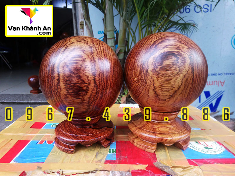 Quả cầu phong thủy gỗ cẩm