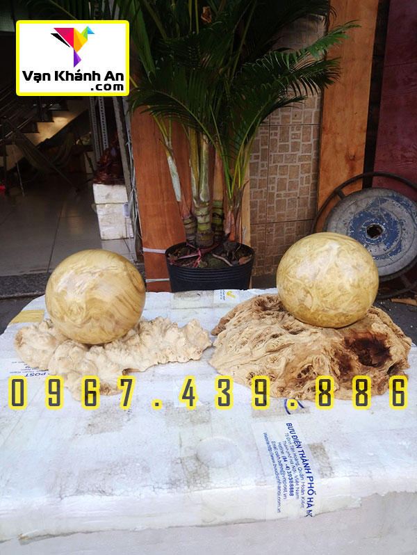 Quả cầu phong thủy gỗ nu nghiến