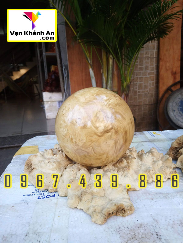 Quả cầu phong thủy gỗ nu nghiến