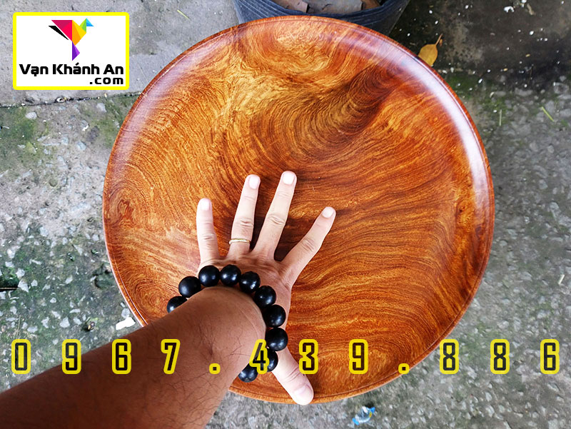 Đĩa trang trí phòng khách gỗ hương Việt