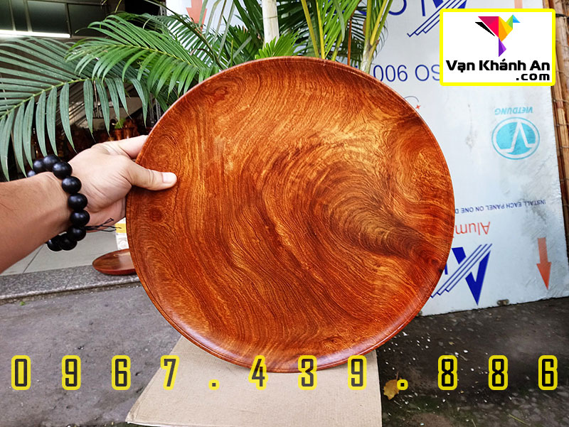 Đĩa trang trí phòng khách gỗ hương Việt