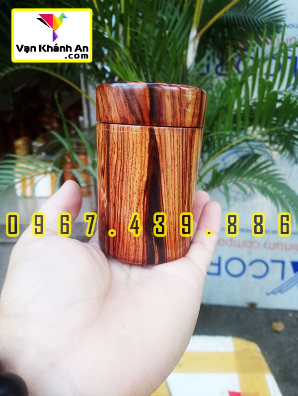 Hũ đựng tăm gỗ cẩm
