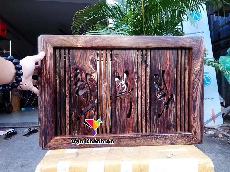 Khay trà đạo bằng gỗ cẩm sừng