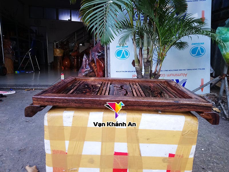 Khay trà đạo bằng gỗ cẩm sừng