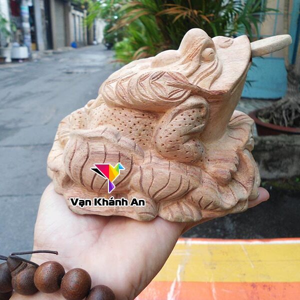 Cóc thiềm thừ ngậm tiền gỗ xá xị