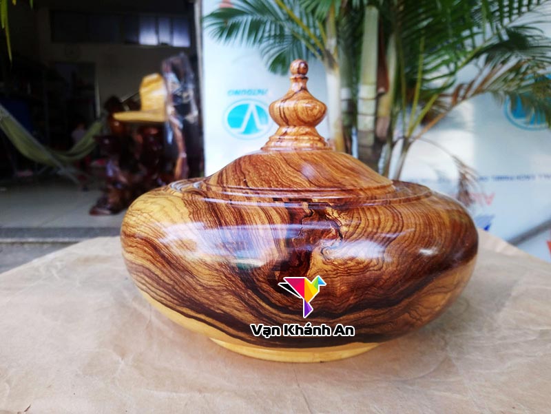 Thố đựng hạt dưa bánh kẹo gỗ cẩm