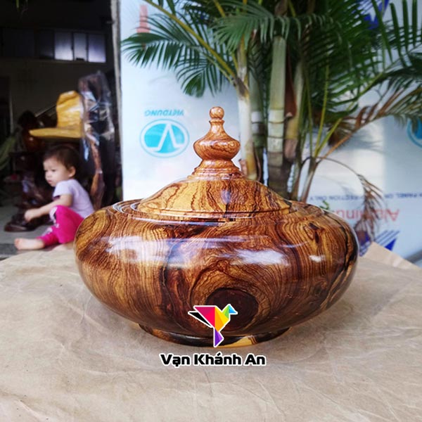 Thố đựng hạt dưa bánh kẹo gỗ cẩm