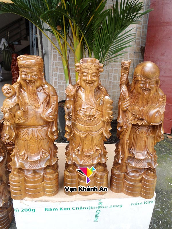 Tượng Phúc Lộc Thọ gỗ bách xanh