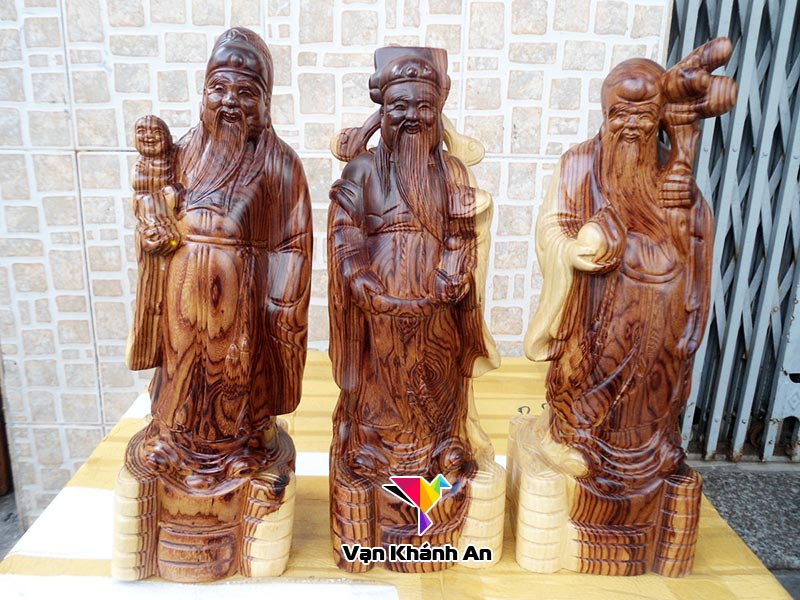 Tượng Phúc Lộc Thọ gỗ cẩm