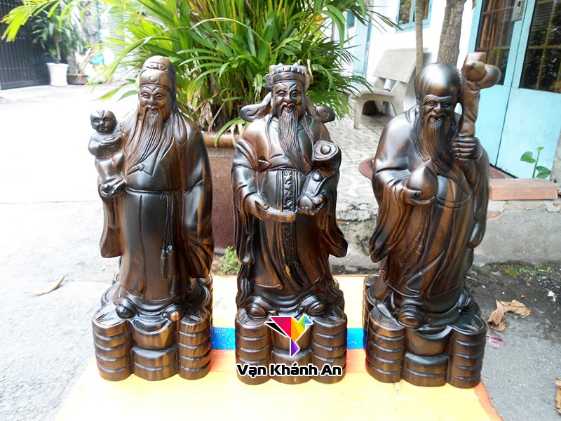 Tượng Tam Đa gỗ mun sọc