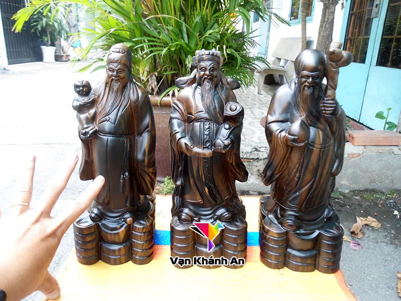 Tượng Tam Đa gỗ mun sọc