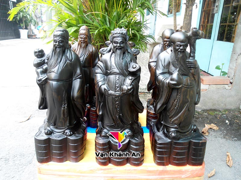 Tượng Tam Đa gỗ mun sọc