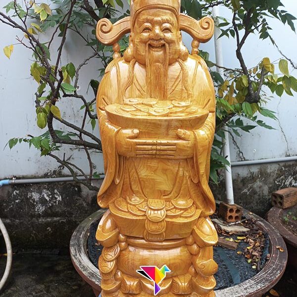 Tượng gỗ Thần Tài gỗ pơ mu