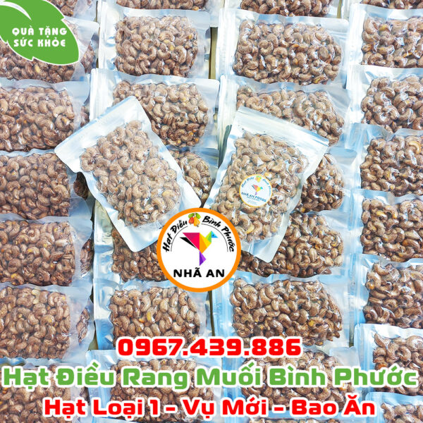 Hạt Điều Rang Muối Nguyên Hạt Vỏ Lụa