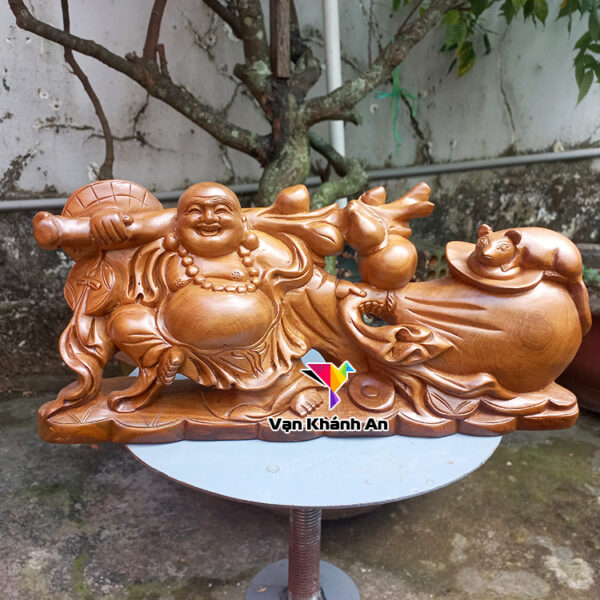 Tượng gỗ Phật Di Lặc kéo bao tiền