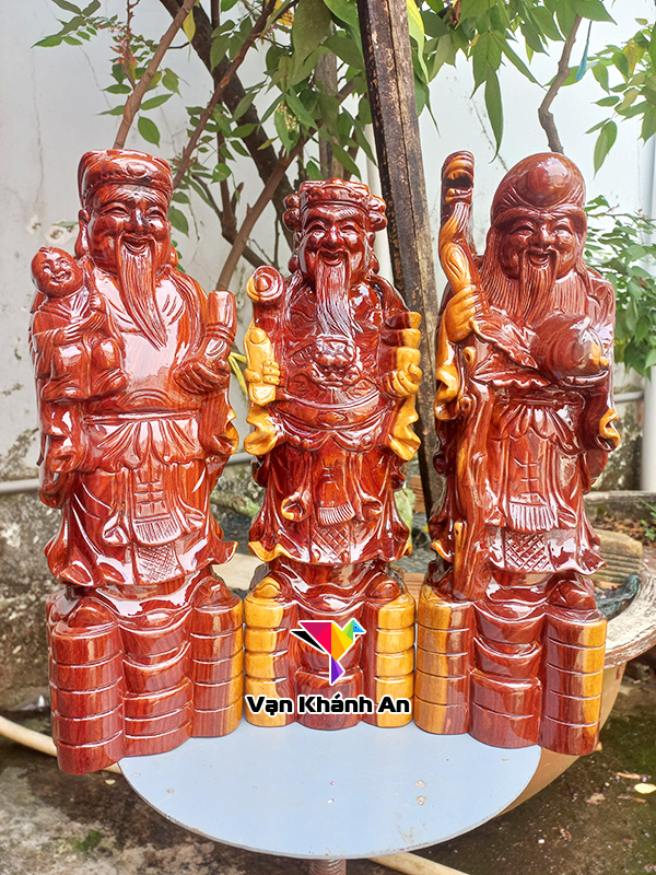 Tượng Tam Đa (Phúc Lộc Thọ) gỗ trắc dây