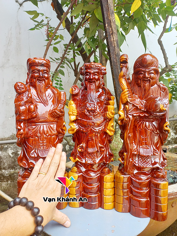 Tượng Tam Đa (Phúc Lộc Thọ) gỗ trắc dây