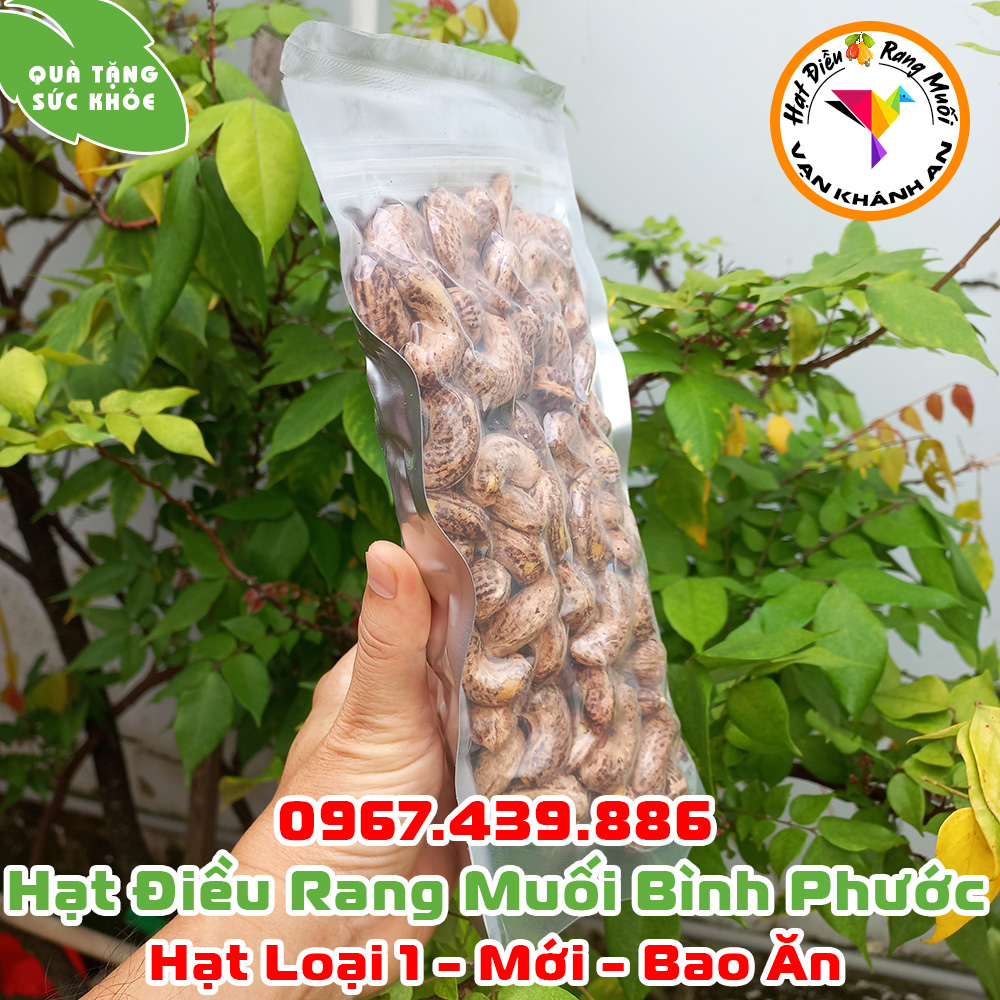 Hạt điều Bình Phước rang muối còn vỏ lụa