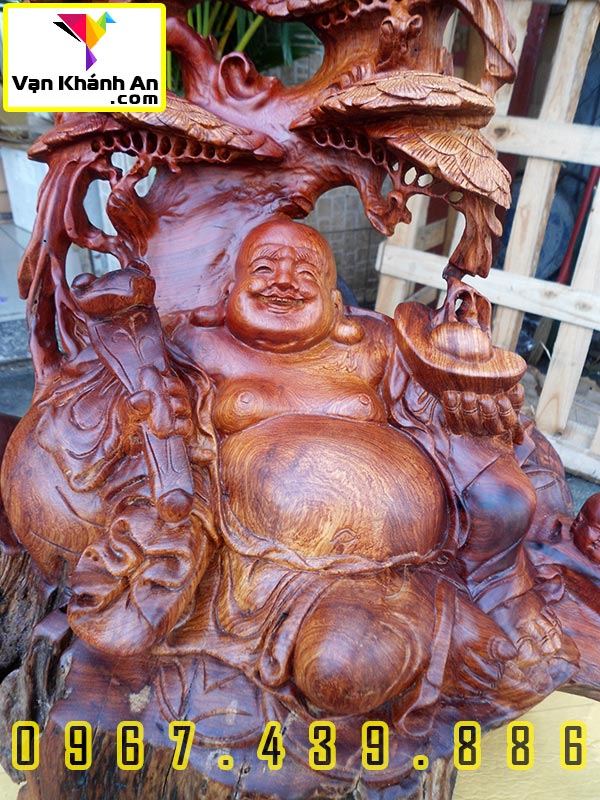 Phật Di Lặc Để Bàn Gỗ Hương