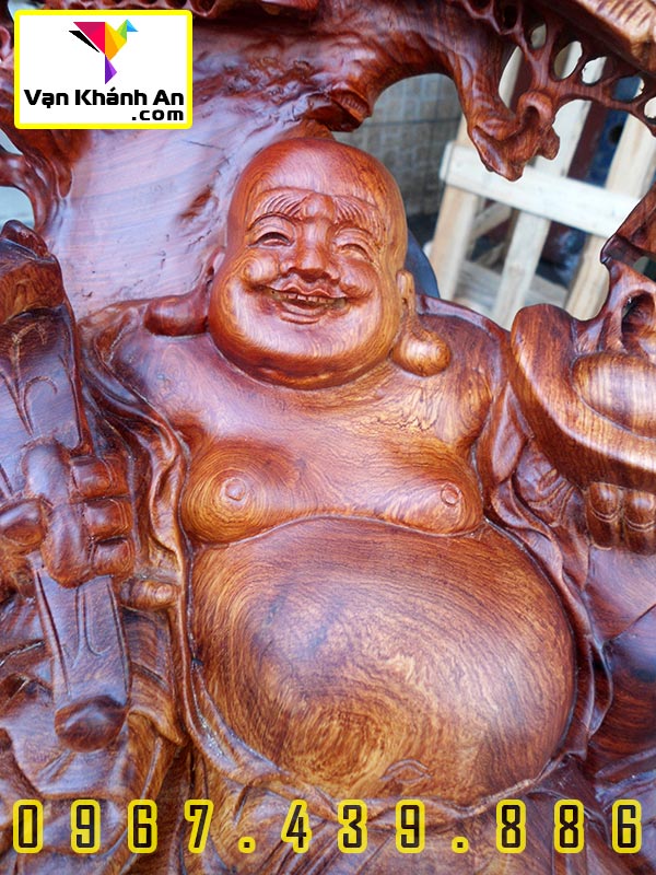 Phật Di Lặc Để Bàn Gỗ Hương