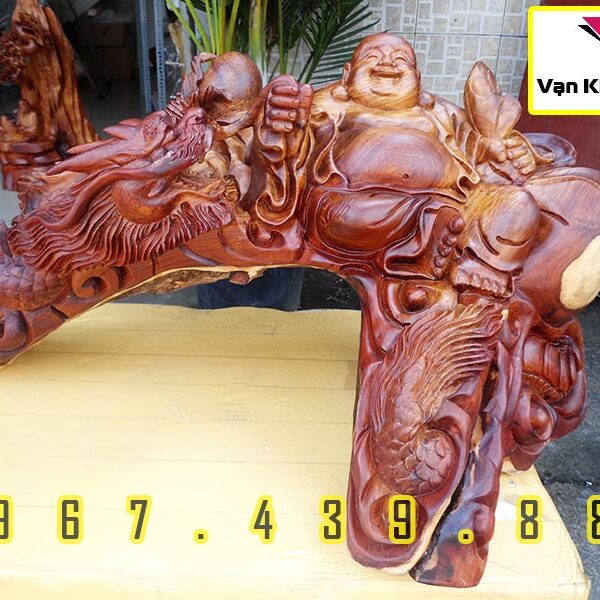 Tượng Gỗ Phật Di Lặc Ngồi