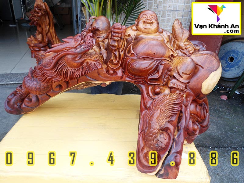 Tượng Gỗ Phật Di Lặc Ngồi