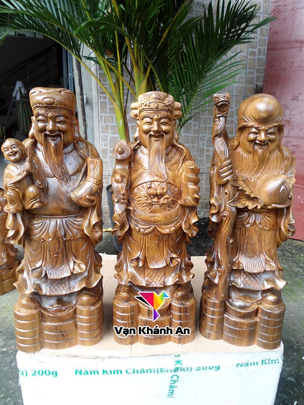 Tam Đa Phúc Lộc Thọ Gỗ Bách Xanh