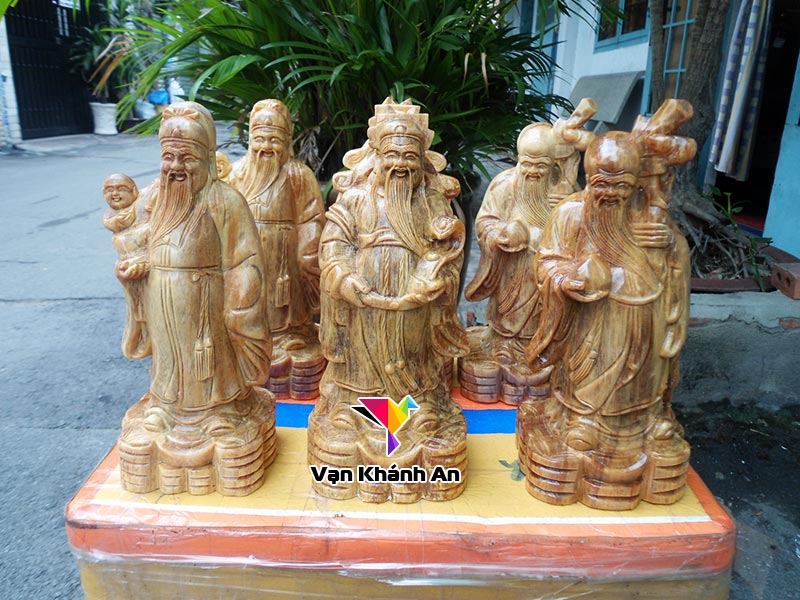 Phúc Lộc Thọ Tam Đa Gỗ Huyết Long