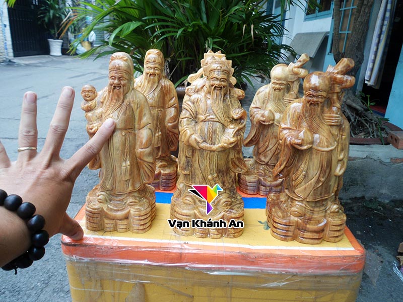 Phúc Lộc Thọ Tam Đa Gỗ Huyết Long
