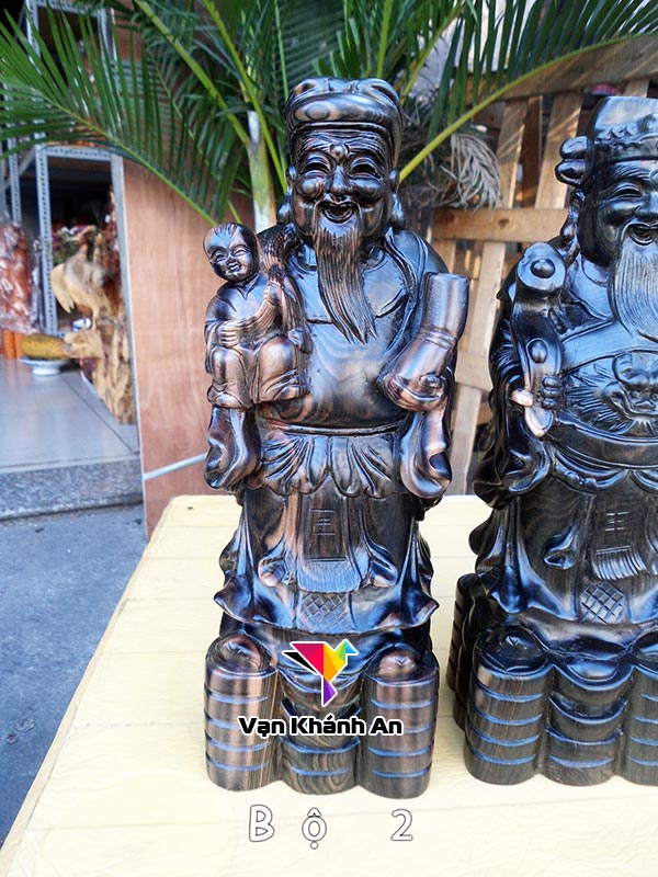 Phúc Lộc Thọ Tam Đa Gỗ Mun