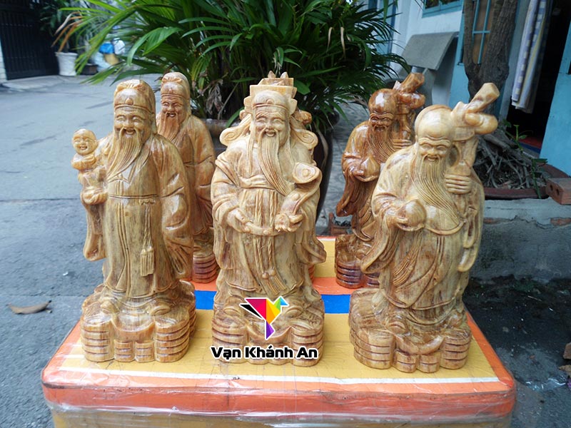 Tam Đa Phúc Lộc Thọ Gỗ Huyết Long