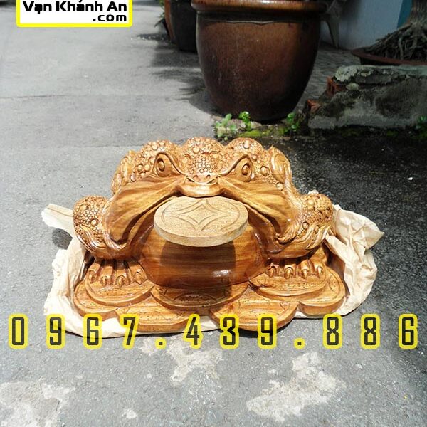 Tượng Cóc Ngậm Tiền Gỗ Xá Xị