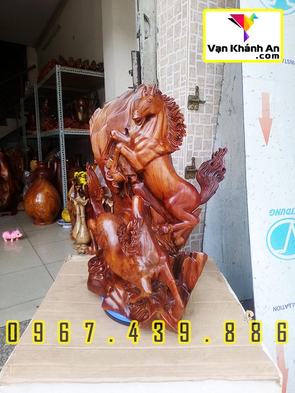 Tượng Gỗ Song Mã