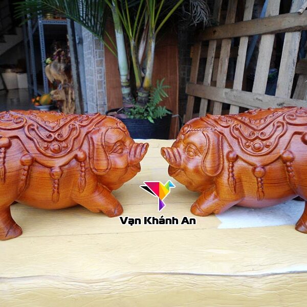 Tượng Heo Gỗ Phong Thủy