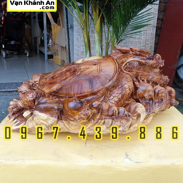 Tượng Long Quy Phong Thủy Gỗ Hương