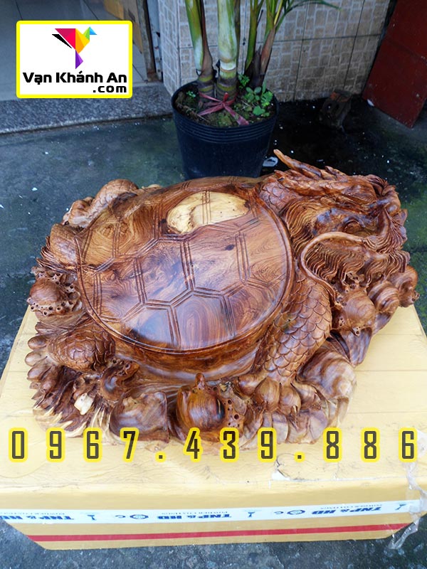 Tượng Long Quy Phong Thủy Gỗ Hương