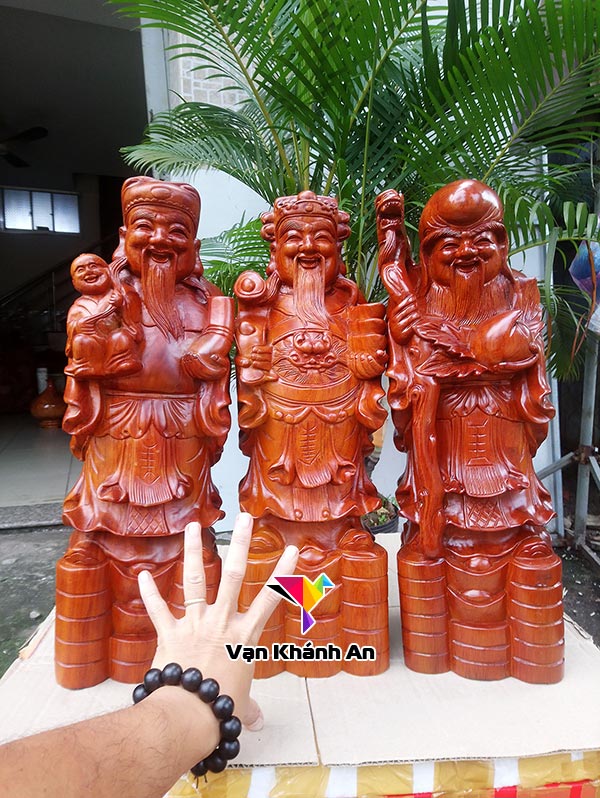 Tượng Phúc Lộc Thọ Bằng Gỗ
