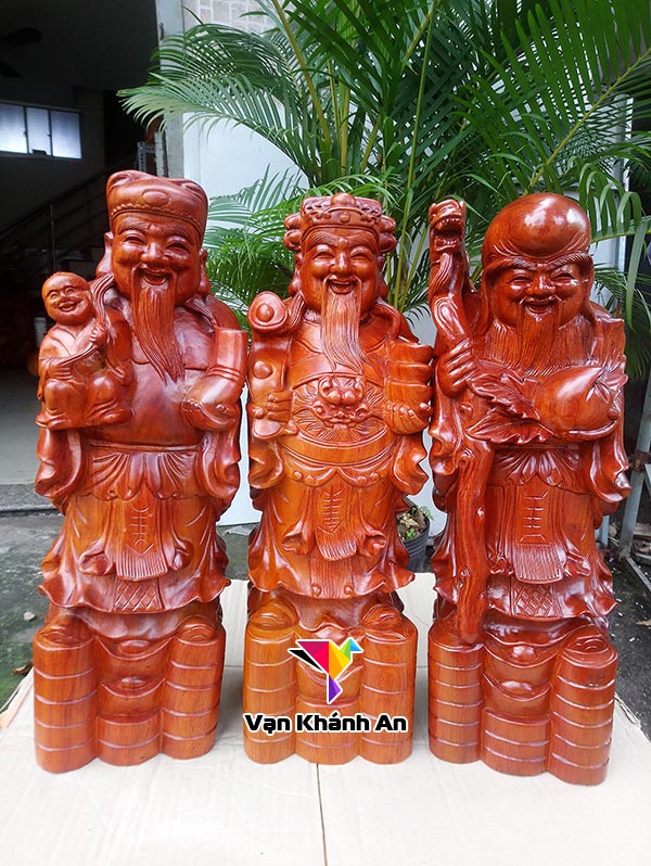 Tượng Phúc Lộc Thọ Bằng Gỗ