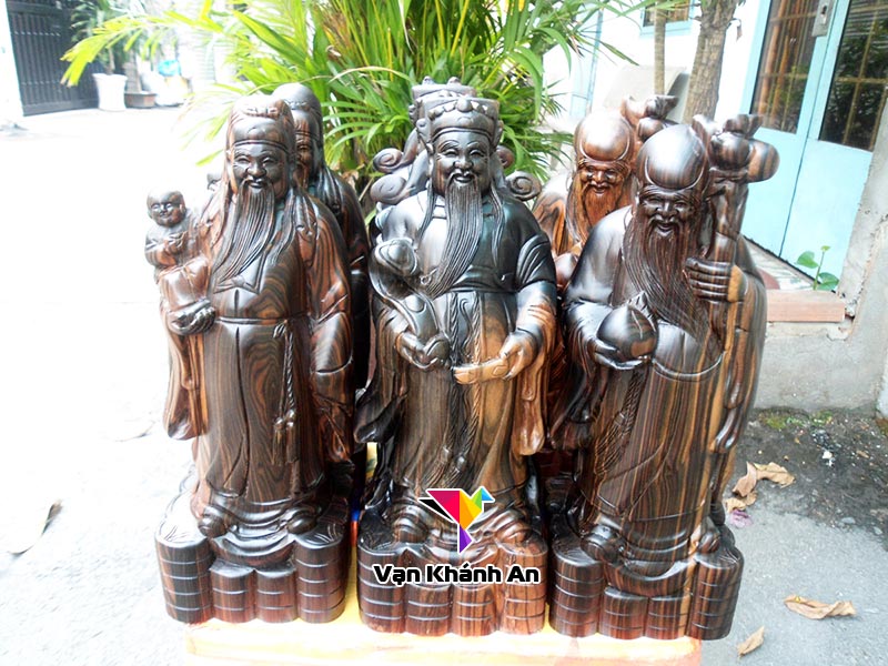 Tượng Phúc Lộc Thọ Gỗ Mun
