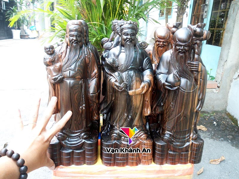 Tượng Phúc Lộc Thọ Gỗ Mun