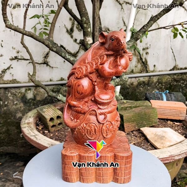 Tượng Chuột Tài Lộc Gỗ Hương