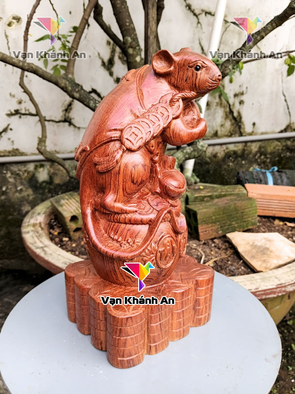 Tượng Chuột Tài Lộc Gỗ Hương