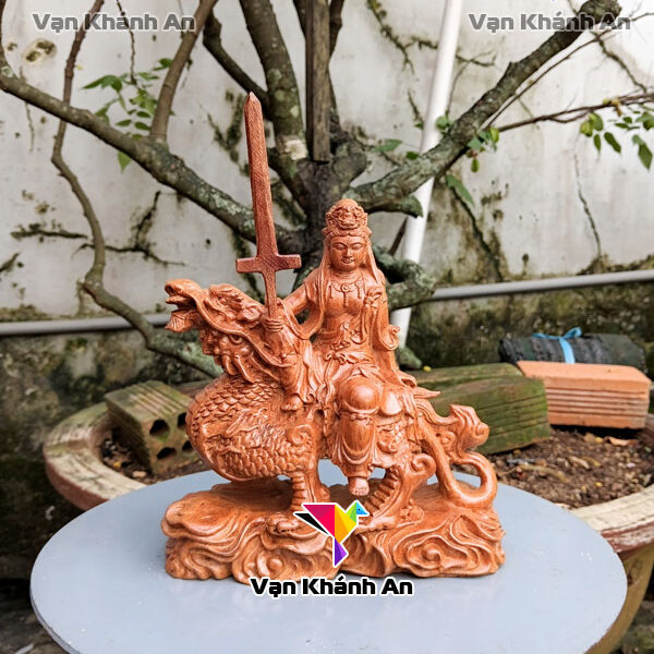 Tượng Văn Thù Bồ Tát Để Xe