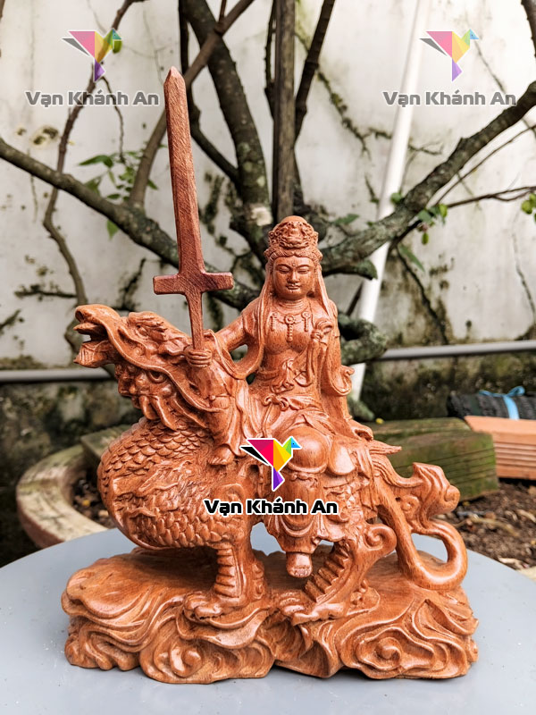 Tượng Văn Thù Bồ Tát Để Xe